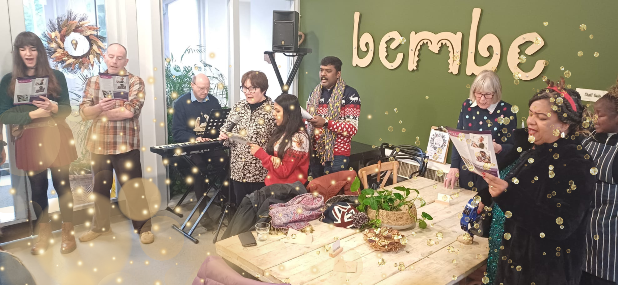 Churches Together carol Singing at Bembe Cafe